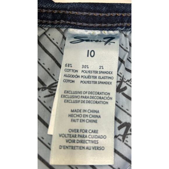 Seven 7 Jeans Women's Madison Straight Distressed Hem Blue Size 10 - Picture 9 of 10